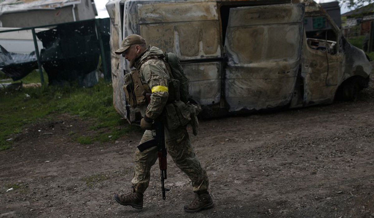 Ukrainian Territorial Defense member Oleksandr Yuvchenko